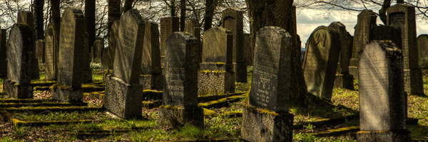 tombstones in a graveyard