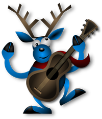 Blue Dancing Reindeer
